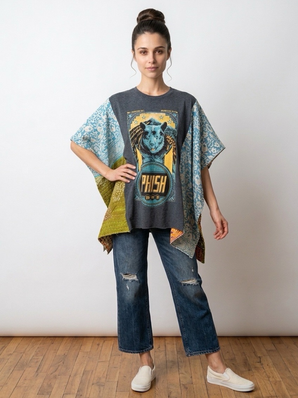 Handcrafted Upcycled PHISH Kantha Tunic NWT One Size